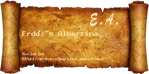 Erdős Albertina névjegykártya